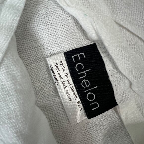 Echelon Home Linen Pillow Sham Belgian Flax White Rectangle 25" x 20" - Picture 2 of 5